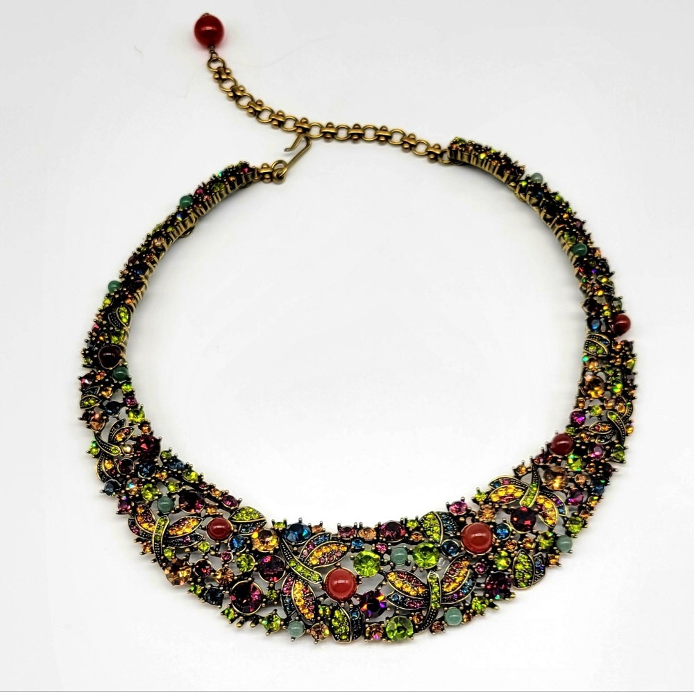 Heidi Daus Carnelian, Jade and Multicolor Swarovski Crystal Dragonfly Collar